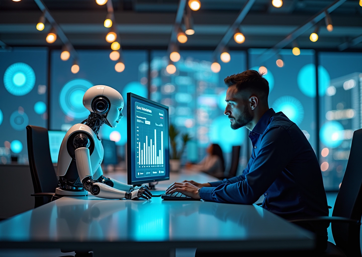 Офис с использованием AI для анализа конкурентов в онлайн-продажах